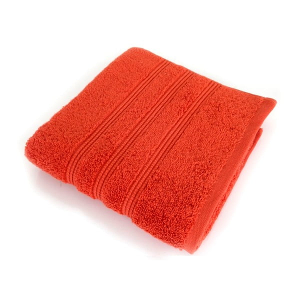 Ceglasty ręcznik kąpielowy z czesanej bawełny Irya Home Classic, 90x150 cm