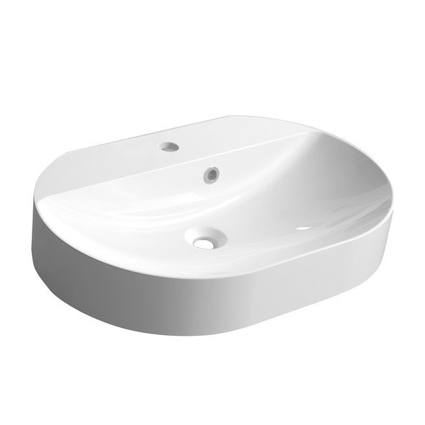 Biała umywalka z kompozytu mineralnego 63x43 cm Helen – Sapho