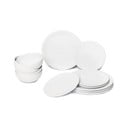 12-częściowy zestaw białych talerzy z porcelany Bonami Essentials Purita