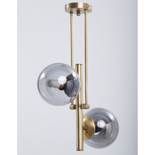 Lampa sufitowa w szaro-złotym kolorze ze szklanym kloszem ø 15 cm Libra – Squid Lighting-image-1