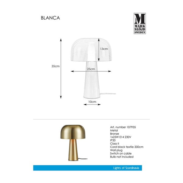 Lampa stołowa w kolorze miedzi Markslöjd Blanca-image-2