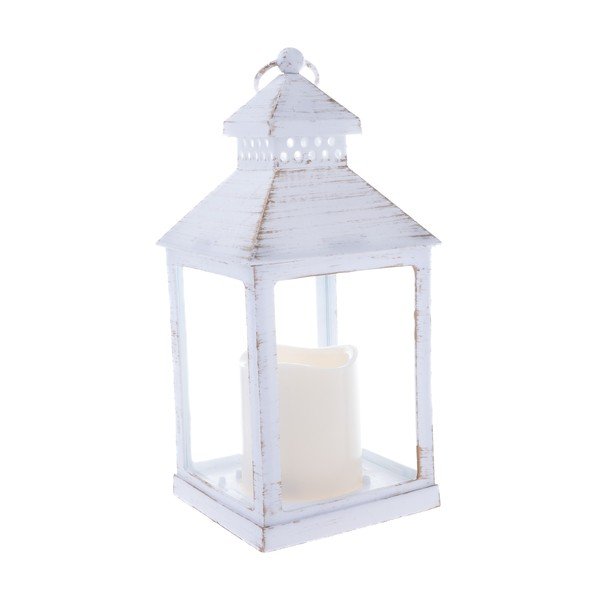 Biały lampion LED na baterie (wysokość 20 cm) – Dakls-image-1