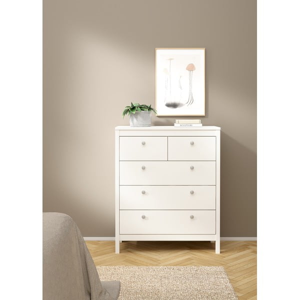 Biała wysoka komoda 82x99 cm Madrid – Tvilum-image-1