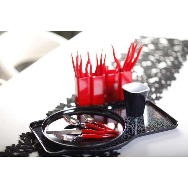 Zestaw 24 czerwonych sztućców Vialli Design Ama-image-2