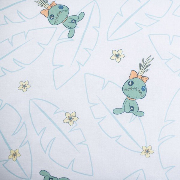 Jasnoniebieska bawełniana pościel dziecięca do łóżeczka 100x135 cm Lilo & Stitch "Tropical Hugs" – Jerry Fabrics-image-4