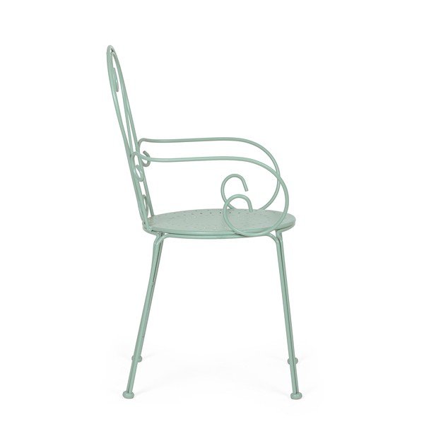 Miętowe metalowe krzesło ogrodowe Etienne – Bizzotto-image-3