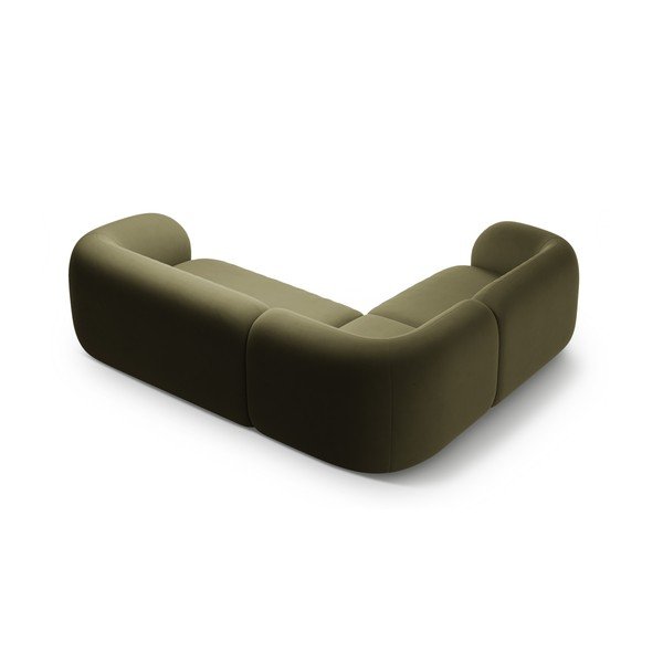 Zielony aksamitny narożnik (lewostronny/w kształcie litery L) Kate – Micadoni -image-2