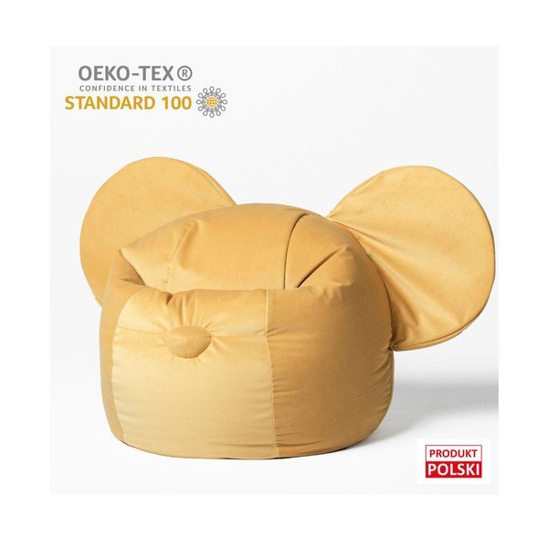 Żółty dziecięcy worek do siedzenia Ears – The Brooklyn Kids-image-2