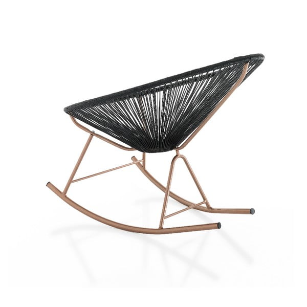 Czarny fotel bujany odpowiedni na zewnątrz Tomasucci Numana-image-2