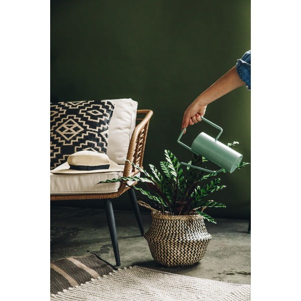 Czarno-biała poduszka odpowiednia na zewnątrz Fab Hab Kilimanjaro Black, 51x51 cm-image-1