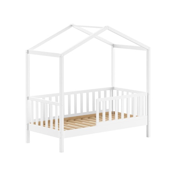 Białe łóżko dziecięce z litego drewna sosnowego 70x140 cm DALLAS – Vipack