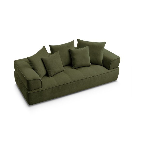 Zielona sofa z tkaniny szenilowej 237 cm Whesley – Bobochic Paris-image-4