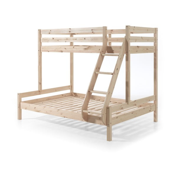 Łóżko piętrowe z drewna sosnowego Vipack Pino Martin, 140x200/90x200