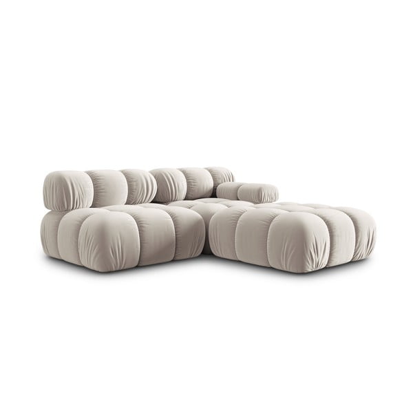 Beżowa aksamitna sofa modułowa 282 cm Bellis – Micadoni -image-4
