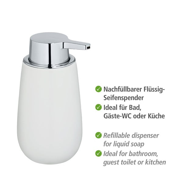 Biały ceramiczny dozownik do mydła Wenko Badi-image-2