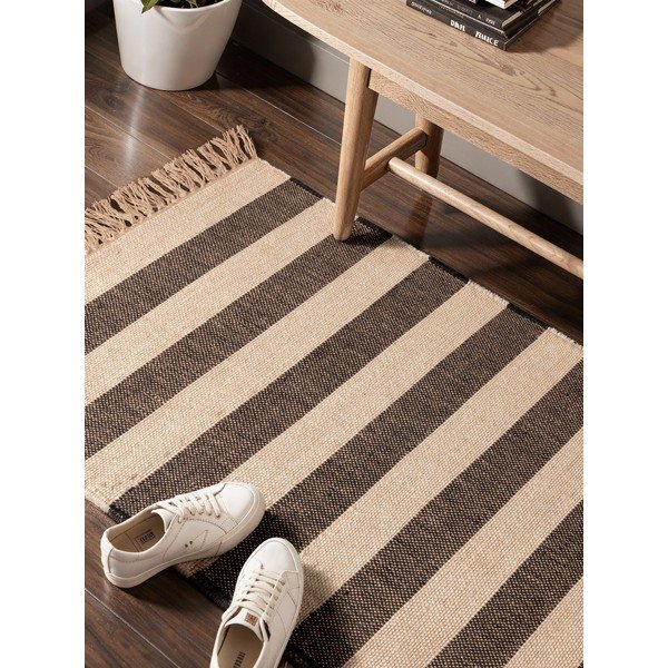 Czarny/kremowy chodnik z juty tkany ręcznie 80x200 cm Playa – Hanse Home-image-1