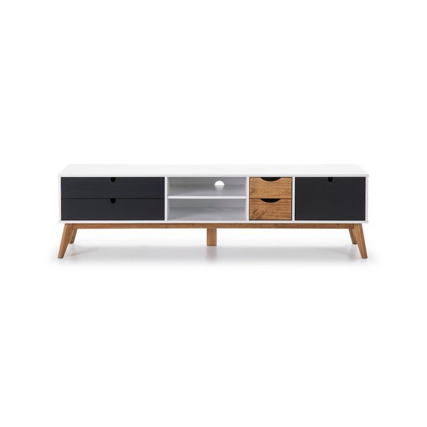 Szafka pod TV z szarymi szufladami Marckeric Mila, 180x37 cm-image-2