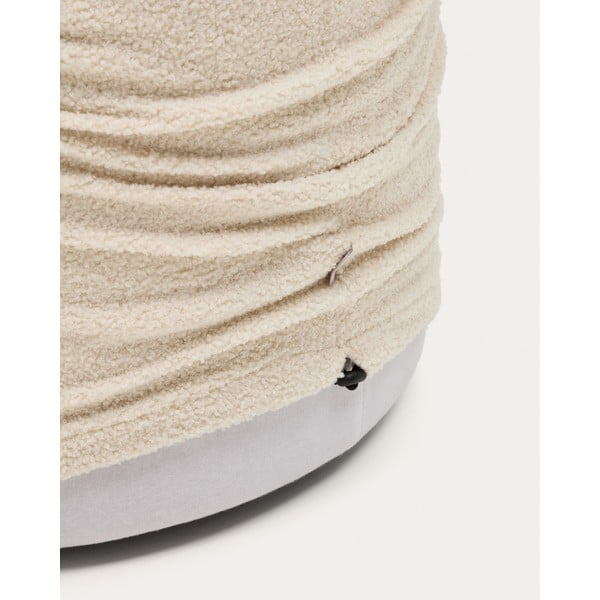 Kremowy puf z materiału bouclé Kaeli – Kave Home-image-4