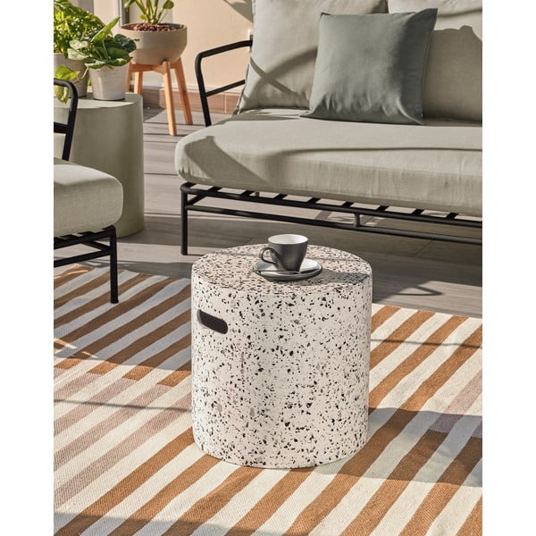 Biały betonowy stolik Kave Home Jenell, ⌀ 35 cm-image-3
