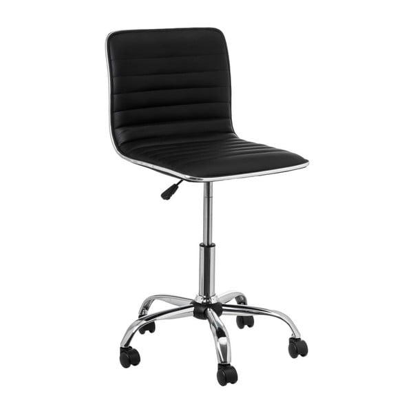 Czarne krzesło biurowe z imitacji skóry – Casa Selección