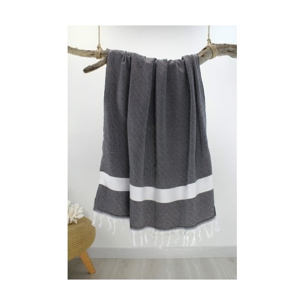 Ręcznik hammam Diamond Style Black, 100x180 cm