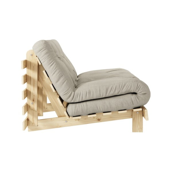 Szarobeżowa lniana rozkładana sofa 140 cm Roots – Karup Design-image-4