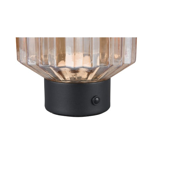 Czarno-beżowa lampa stołowa LED ze ściemniaczem i szklanym kloszem (wys. 19,5 cm) Lord – Trio-image-3