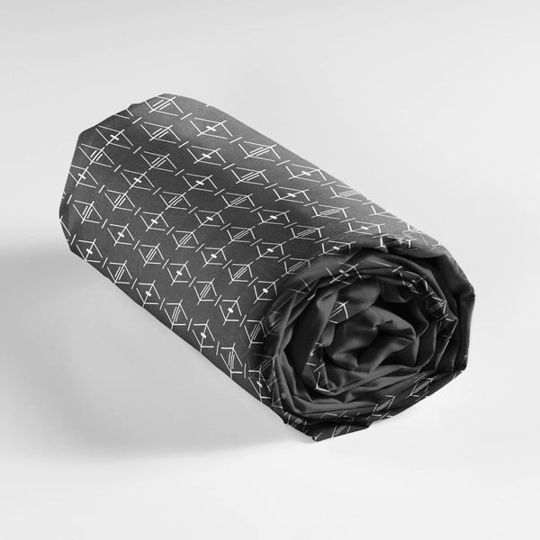 Ciemnoszare bawełniane prześcieradło z gumką 140x190 cm Aristide – douceur d'intérieur-image-3