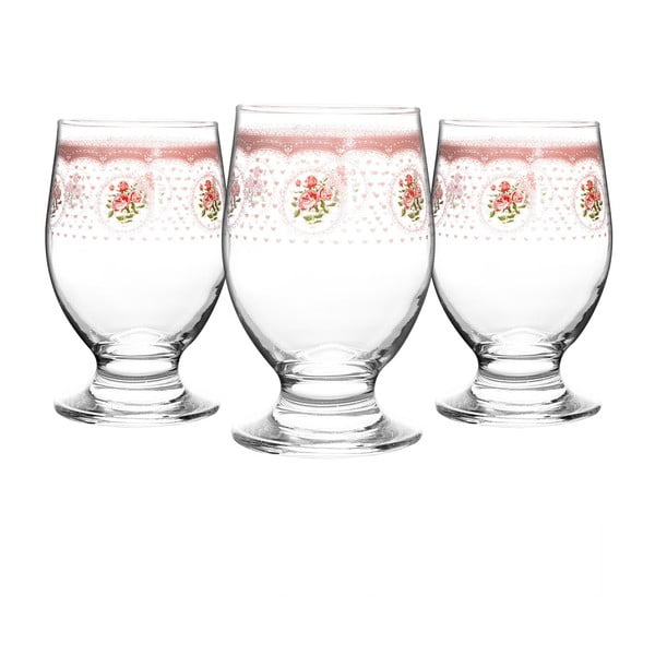 Zestaw 3 różowych szklanek Mezzo Duru