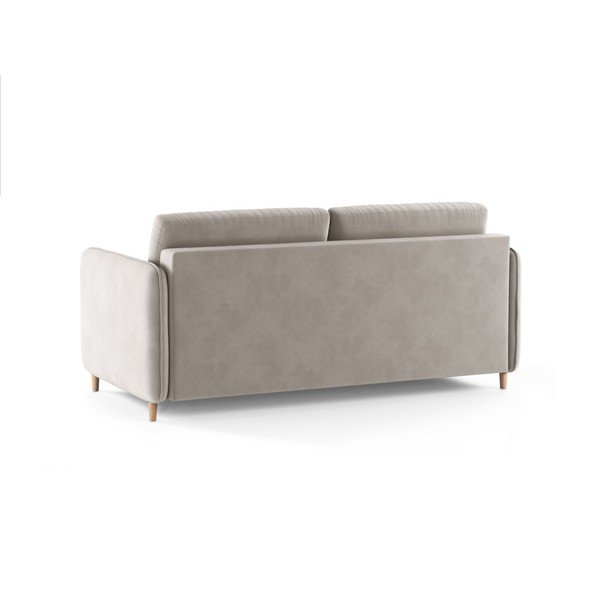 Beżowa aksamitna sofa do spania 184 cm – Micadoni -image-3