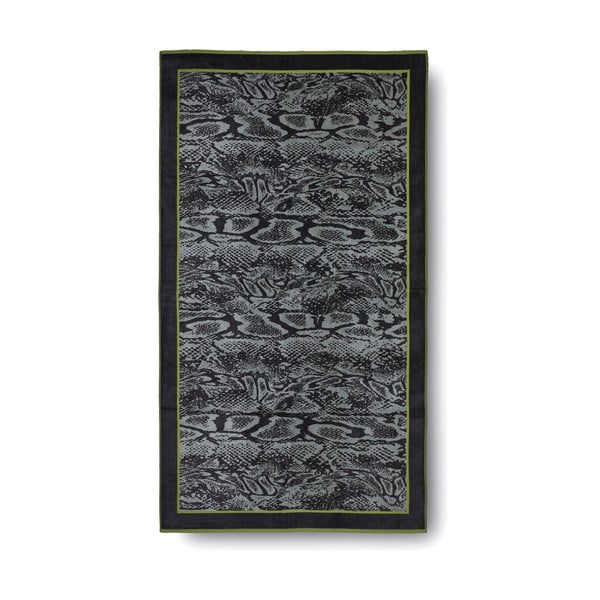 Zielonno-czarny ręcznik kąpielowy Casa Di Bassi Serpent, 100x180 cm