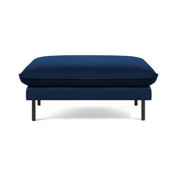 Niebieski aksamitny podnóżek Vienna – Cosmopolitan Design
