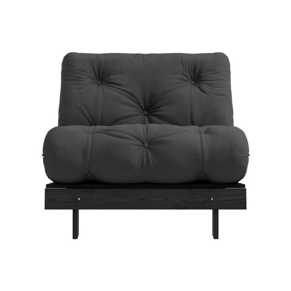 Fotel rozkładany z ciemnoszarym obiciem Karup Design Roots Black/Dark Grey-image-1