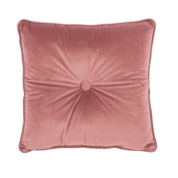 Różowa poduszka Tiseco Home Studio Velvet Button, 45x45 cm