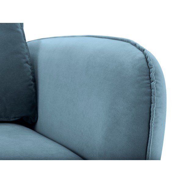 Jasnoniebieski aksamitny fotel z czarnymi nogami Kooko Home Lento-image-3