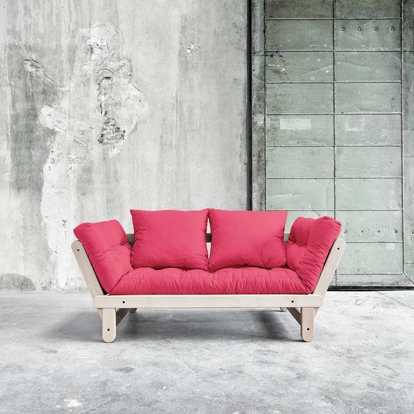 Sofa rozkładana Beat Beech/Magenta