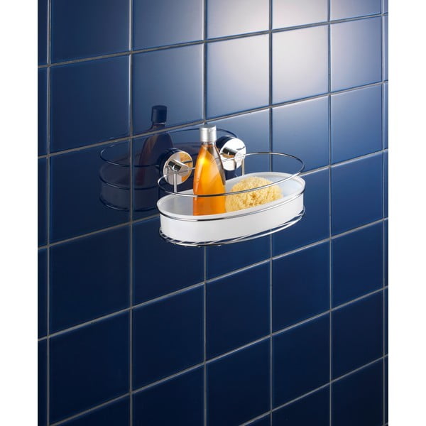 Biała samoprzylepna półka łazienkowa Milazzo – Wenko-image-1