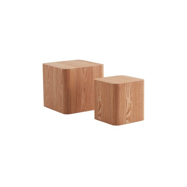 Stoliki zestaw 2 szt. w dekorze jesionu 40x40 cm Cubo – Jotex