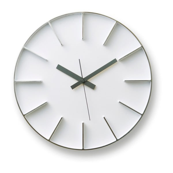 Biały zegar Lemnos Clock Edge, ⌀ 35 cm
