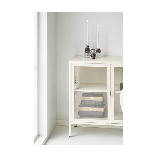 Kremowa stalowa witryna 140x85x40 cm Brisbane – House Nordic-image-4