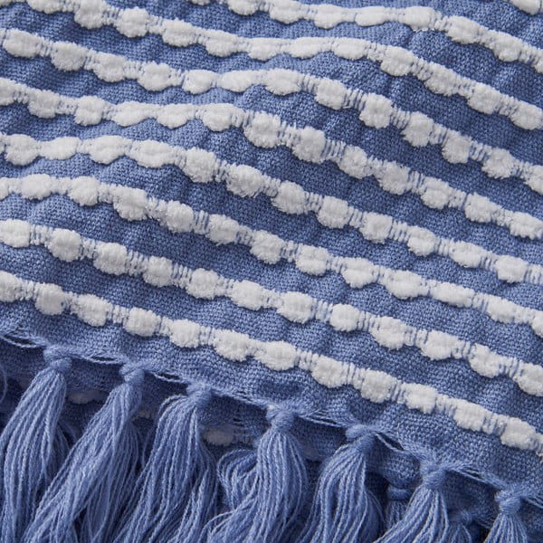 Niebieski koc 125x150 cm Stab Stitch – Catherine Lansfield-image-2