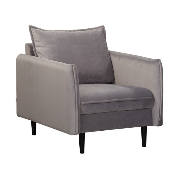 Szary aksamitny fotel Juli – Ropez