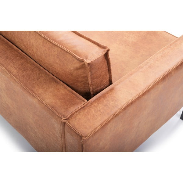 Jasnobrązowa sofa ze sztucznej skóry Scandic Rate-image-3