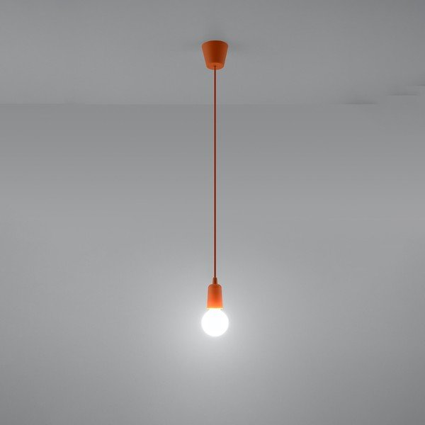 Pomarańczowa lampa wisząca ø 5 cm Rene – Sollux-image-4