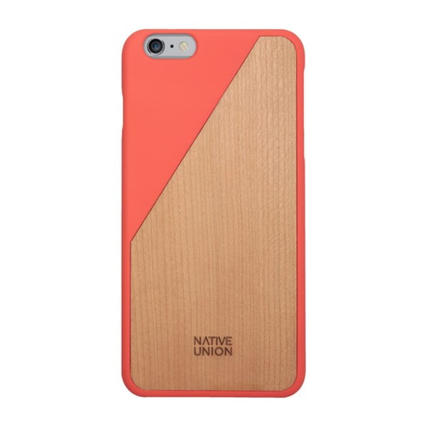 Ochronne etui na telefon Wooden Coral Red na iPhone 6 Plus