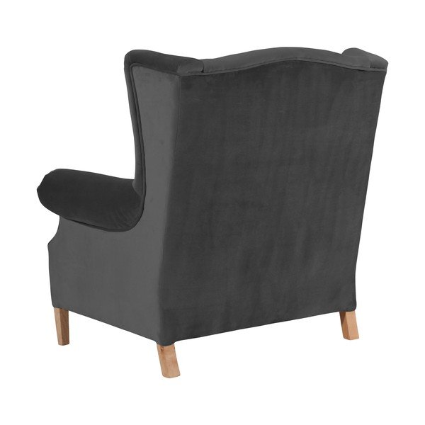 Antracytowy aksamitny fotel Max Winzer Harvey Velvet-image-3