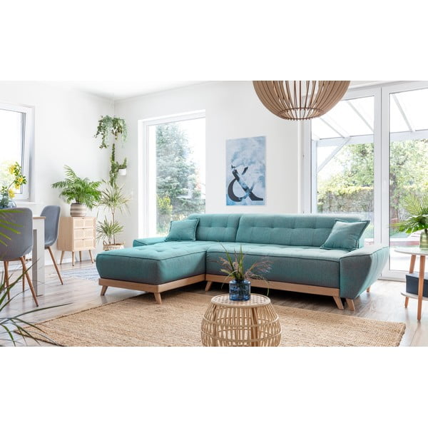 Turkusowy rozkładany narożnik (strona zmienna) Dazzling Daisy – Miuform-image-4