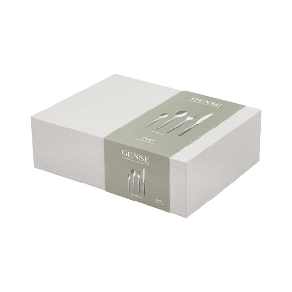 Sztućce ze stali nierdzewnej w kolorze srebra 16 szt. Twist – Gense-image-3