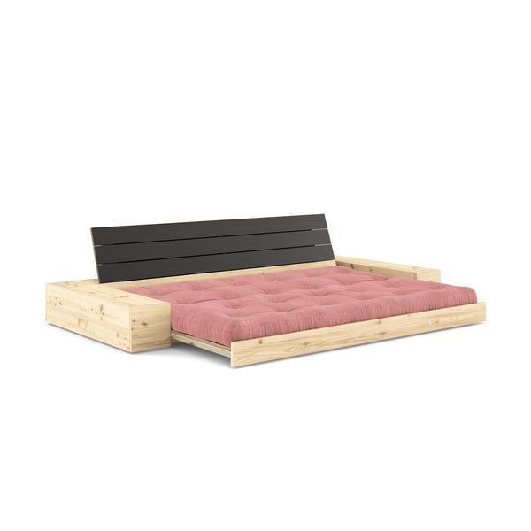 Różowa sztruksowa rozkładana sofa 244 cm Base – Karup Design-image-4