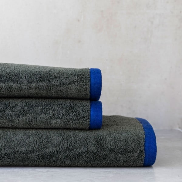 Ciemnozielono-niebieski ręcznik kąpielowy z bawełny organicznej frotte 70x133 cm Soft – Mette Ditmer Denmark-image-4